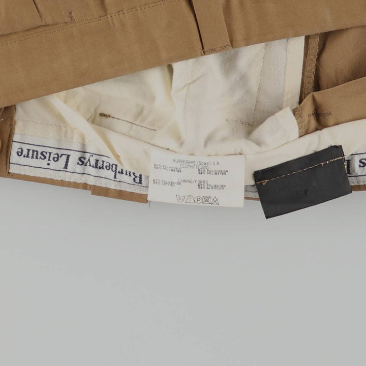 Burberry's LEISURE two-pleat slacks, men's size W33 (approx.) Rayon brown type Vintage Second Hand