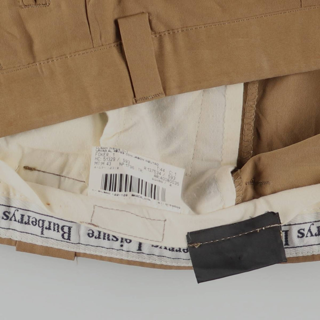 Burberry's LEISURE two-pleat slacks, men's size W33 (approx.) Rayon brown type Vintage Second Hand