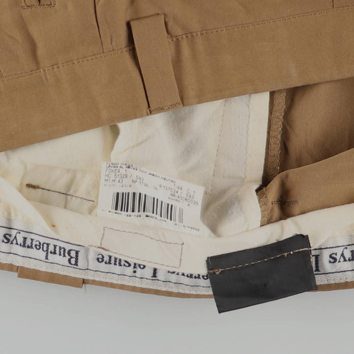 Burberry's LEISURE two-pleat slacks, men's size W33 (approx.) Rayon brown type Vintage Second Hand