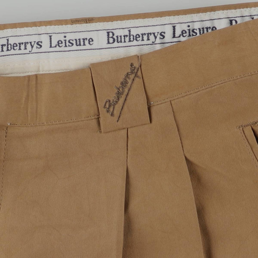 Burberry's LEISURE two-pleat slacks, men's size W33 (approx.) Rayon brown type Vintage Second Hand