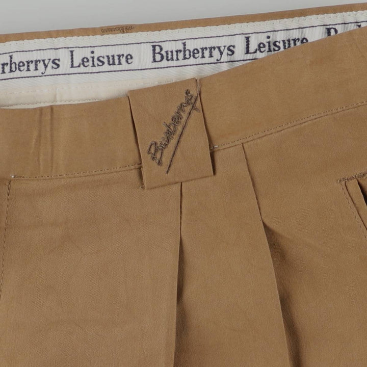 Burberry's LEISURE two-pleat slacks, men's size W33 (approx.) Rayon brown type Vintage Second Hand