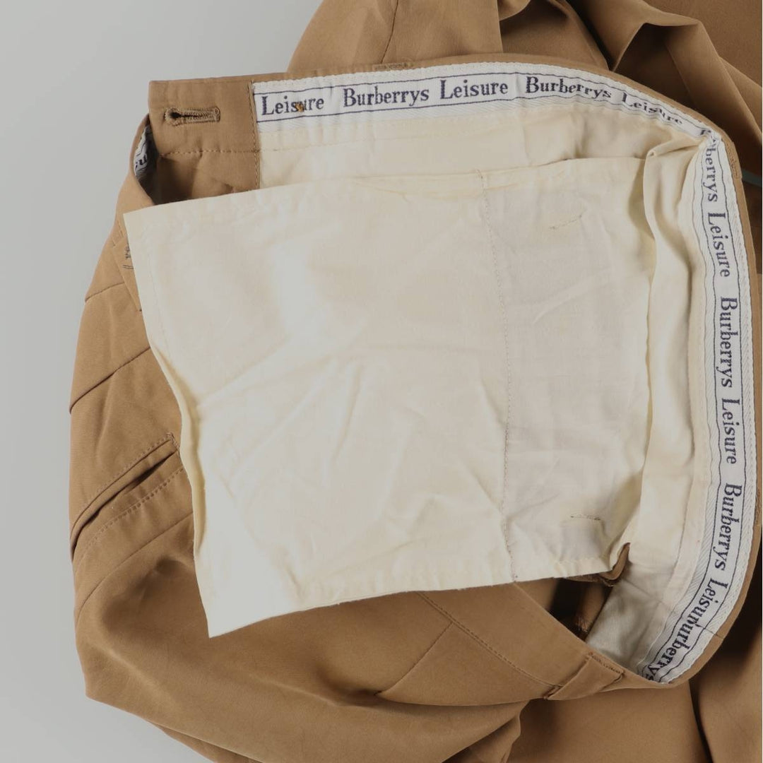 Burberry's LEISURE two-pleat slacks, men's size W33 (approx.) Rayon brown type Vintage Second Hand