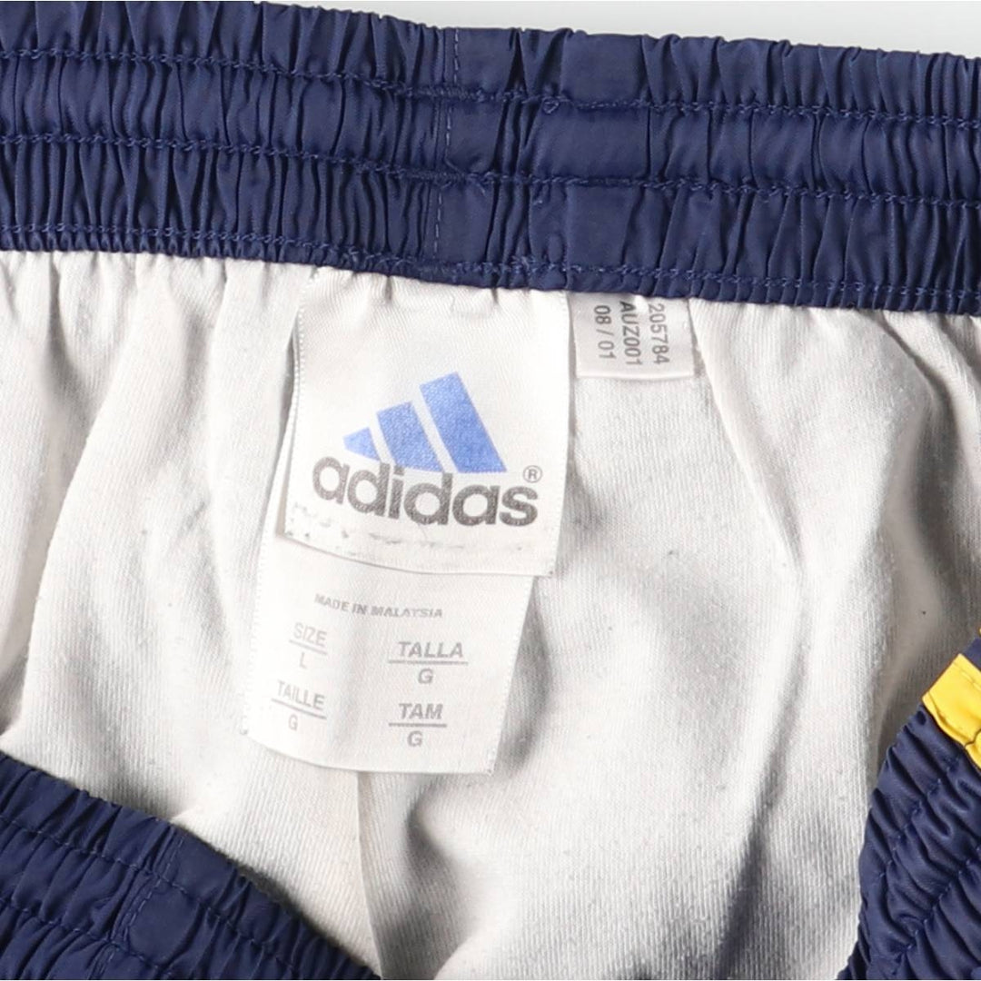 00'S Adidas nylon pants, rustling pants, men's size L Nylon navy blue type Vintage Second Hand