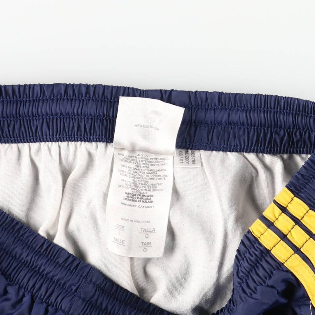 00'S Adidas nylon pants, rustling pants, men's size L Nylon navy blue type Vintage Second Hand