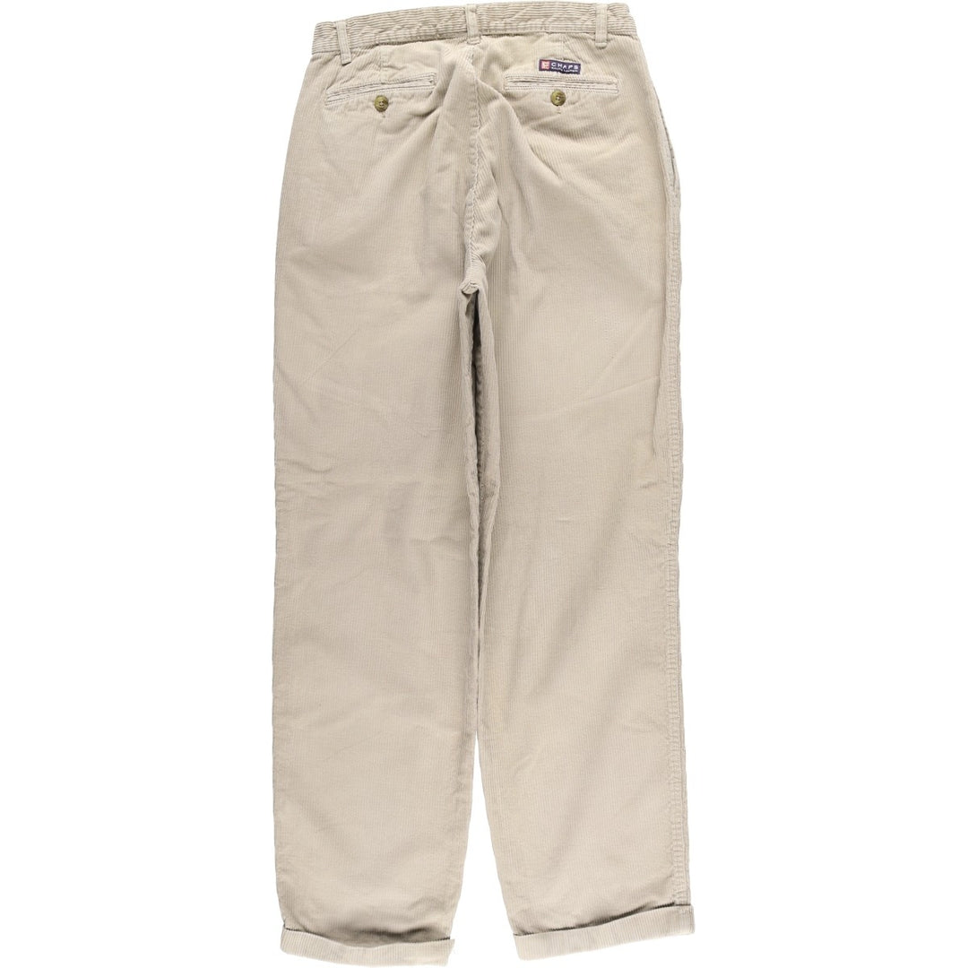 Ralph Lauren Chaps Two-pleat Corduroy Pants Men's Size W30 cotton Beige type Vintage Second Hand