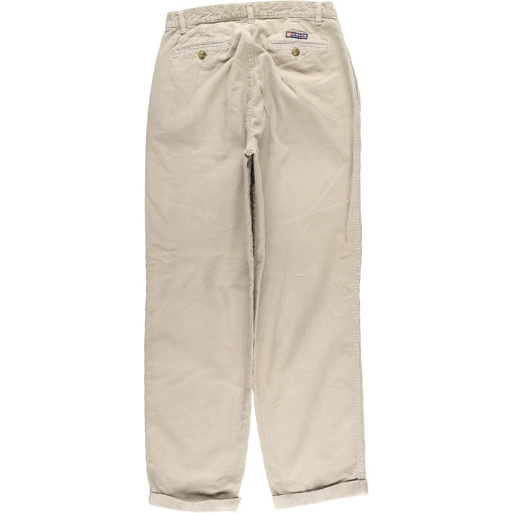 Ralph Lauren Chaps Two-pleat Corduroy Pants Men's Size W30 cotton Beige type Vintage Second Hand