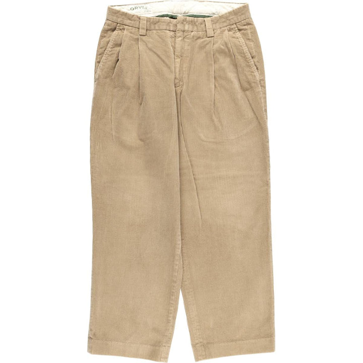 2000'S Orvis Two-pleat Corduroy Pants, Men's, Size W32 cotton brown type Vintage Second Hand