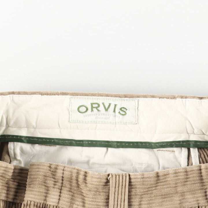 2000'S Orvis Two-pleat Corduroy Pants, Men's, Size W32 cotton brown type Vintage Second Hand