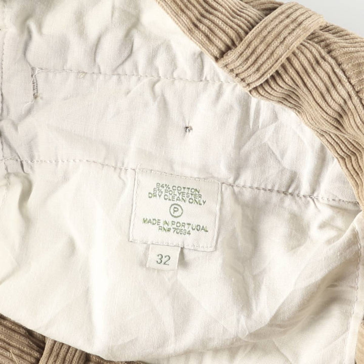 2000'S Orvis Two-pleat Corduroy Pants, Men's, Size W32 cotton brown type Vintage Second Hand