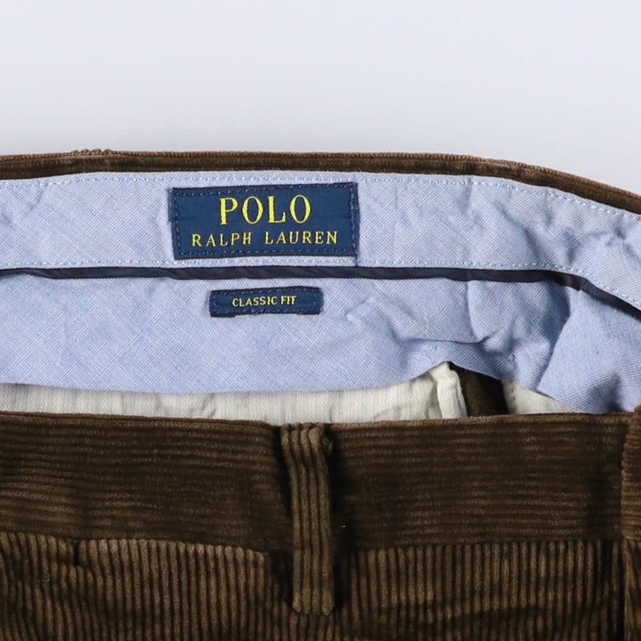Ralph Lauren POLO RALPH LAUREN CLASSIC FIT corduroy pants for men, size w36 cotton brown type Vintage Second Hand