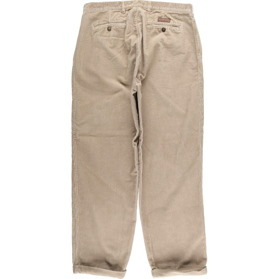 90'S Ralph Lauren CHAPS Two-pleat Corduroy Pants Men's W35 Vintage cotton beige type brown Vintage Second Hand