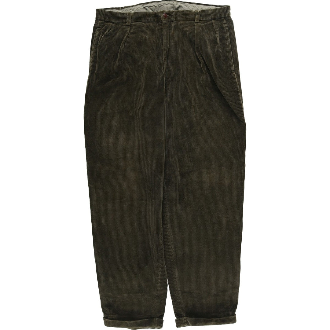 90'S Nautica Two-pleat Corduroy Pants, Men's, Vintage, Size 36 cotton Green type dark green Vintage Second Hand