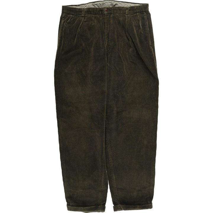 90'S Nautica Two-pleat Corduroy Pants, Men's, Vintage, Size 36 cotton Green type dark green Vintage Second Hand