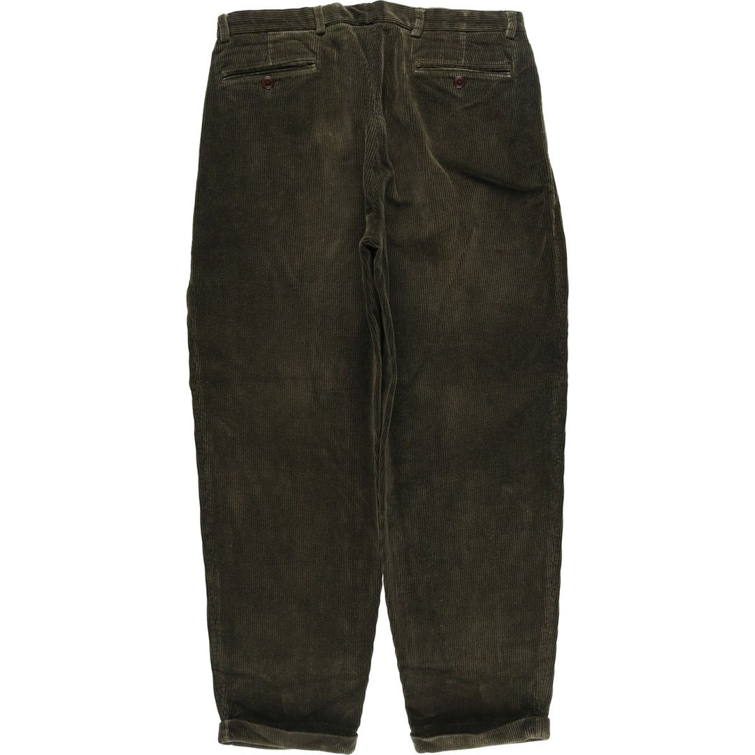 90'S Nautica Two-pleat Corduroy Pants, Men's, Vintage, Size 36 cotton Green type dark green Vintage Second Hand