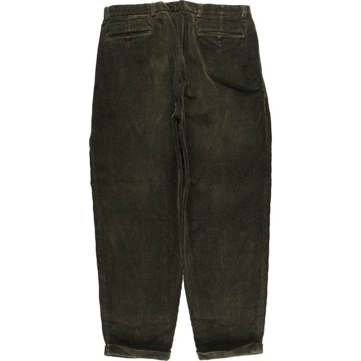 90'S Nautica Two-pleat Corduroy Pants, Men's, Vintage, Size 36 cotton Green type dark green Vintage Second Hand