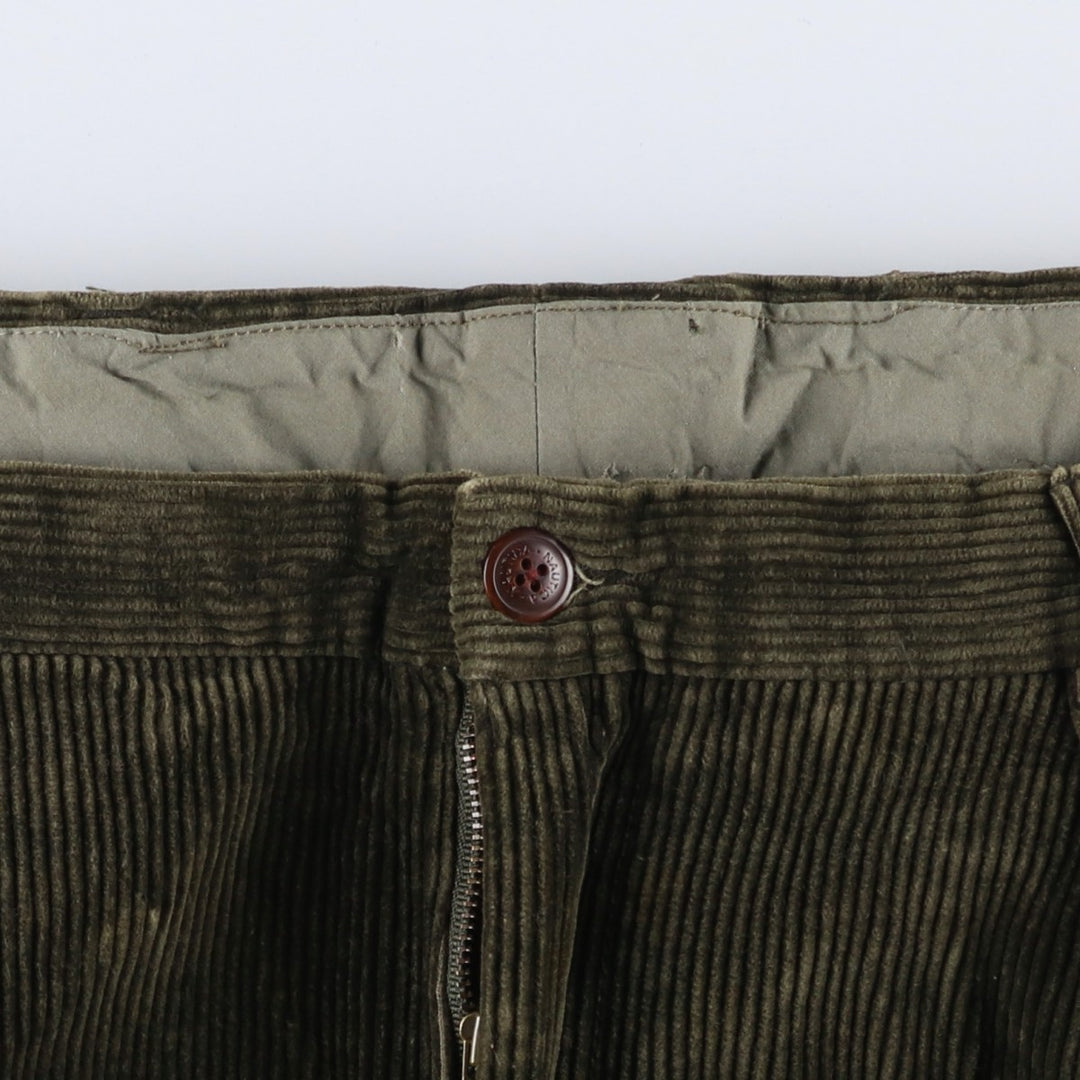 90'S Nautica Two-pleat Corduroy Pants, Men's, Vintage, Size 36 cotton Green type dark green Vintage Second Hand