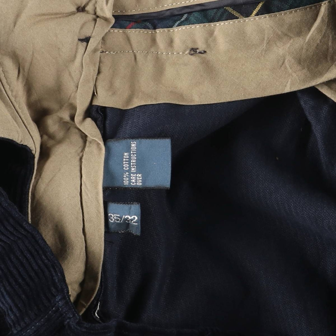 Ralph Lauren Polo by Ralph Lauren wide-ribbed corduroy pants, men's size W36. cotton navy blue type Vintage Second Hand