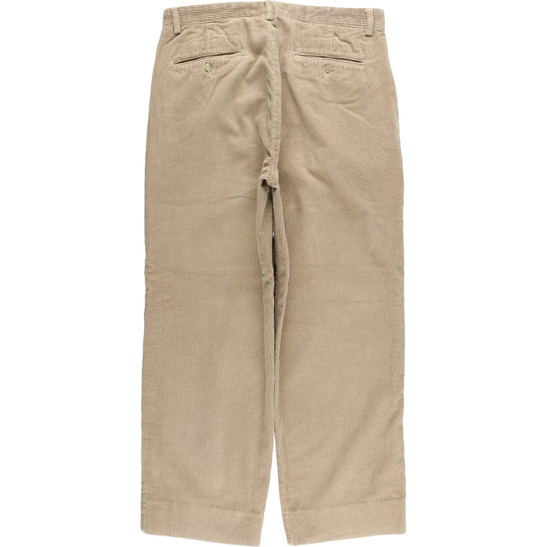 Ralph Lauren POLO by Ralph Lauren ANDREW PANT, two-pleat corduroy pants, men's, W33 equivalent cotton Beige type Vintage Second Hand