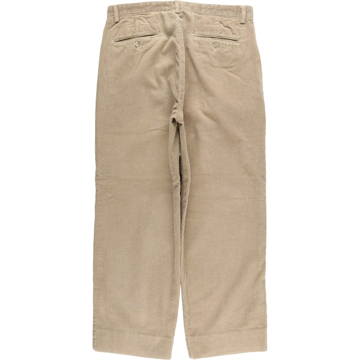 Ralph Lauren POLO by Ralph Lauren ANDREW PANT, two-pleat corduroy pants, men's, W33 equivalent cotton Beige type Vintage Second Hand