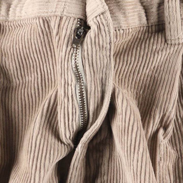 Ralph Lauren Chaps, wide ribbed, two-pleat corduroy pants, men's size W35. cotton Beige type Vintage Second Hand