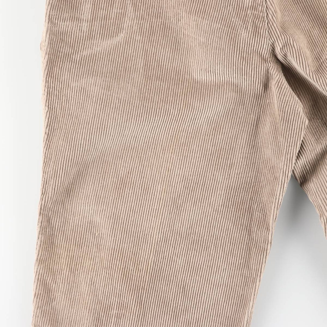 Ralph Lauren Chaps, wide ribbed, two-pleat corduroy pants, men's size W35. cotton Beige type Vintage Second Hand