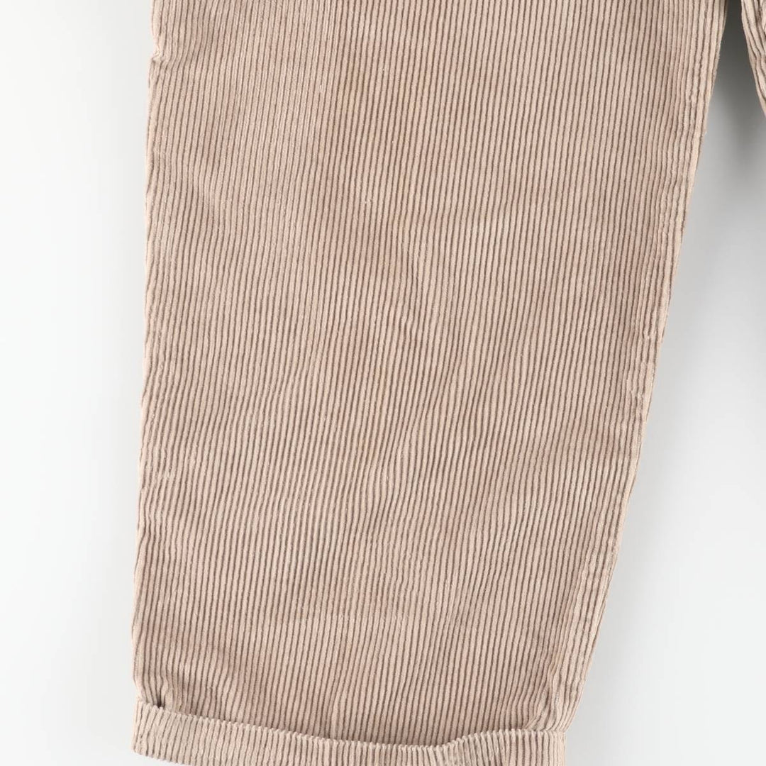 Ralph Lauren Chaps, wide ribbed, two-pleat corduroy pants, men's size W35. cotton Beige type Vintage Second Hand