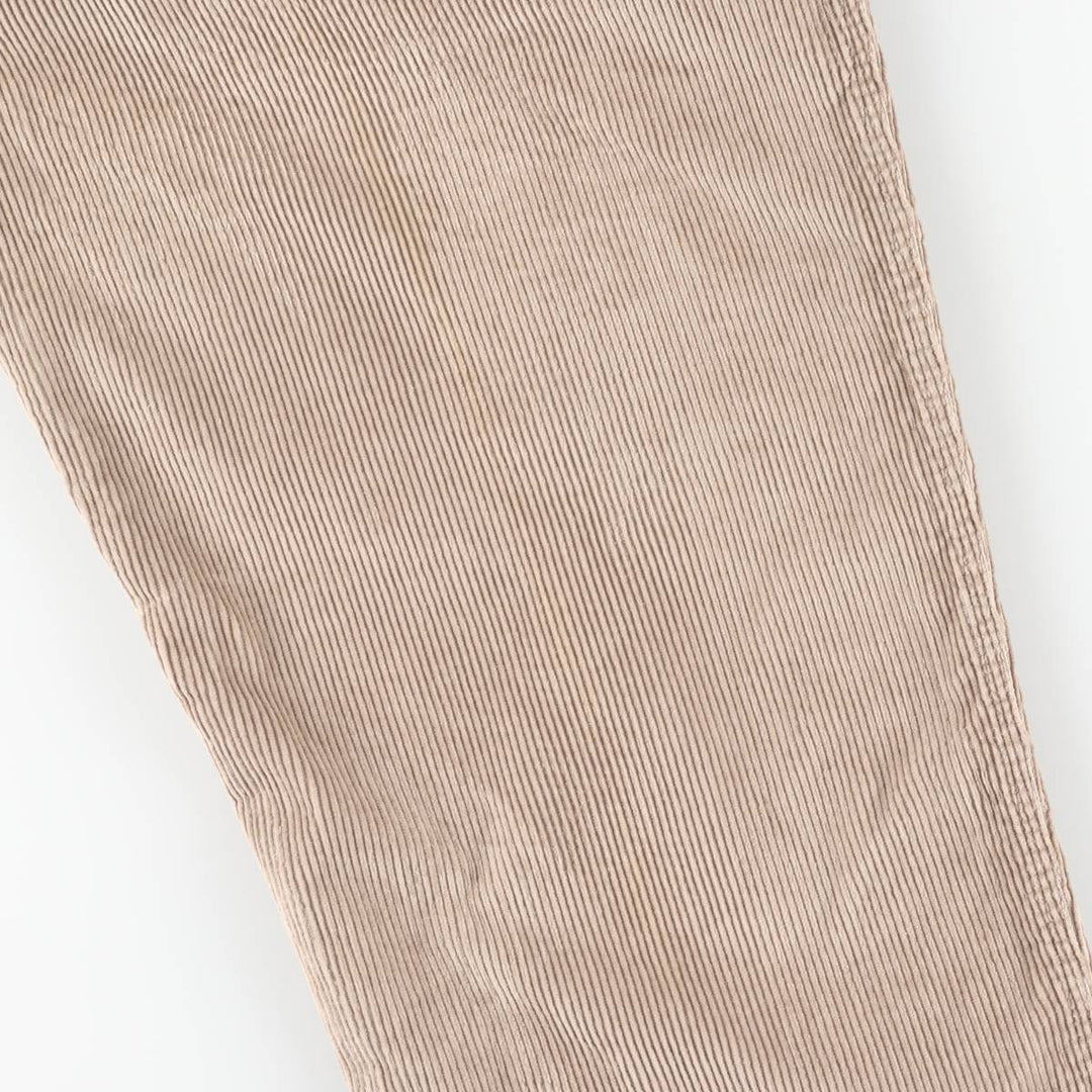 Ralph Lauren Chaps, wide ribbed, two-pleat corduroy pants, men's size W35. cotton Beige type Vintage Second Hand