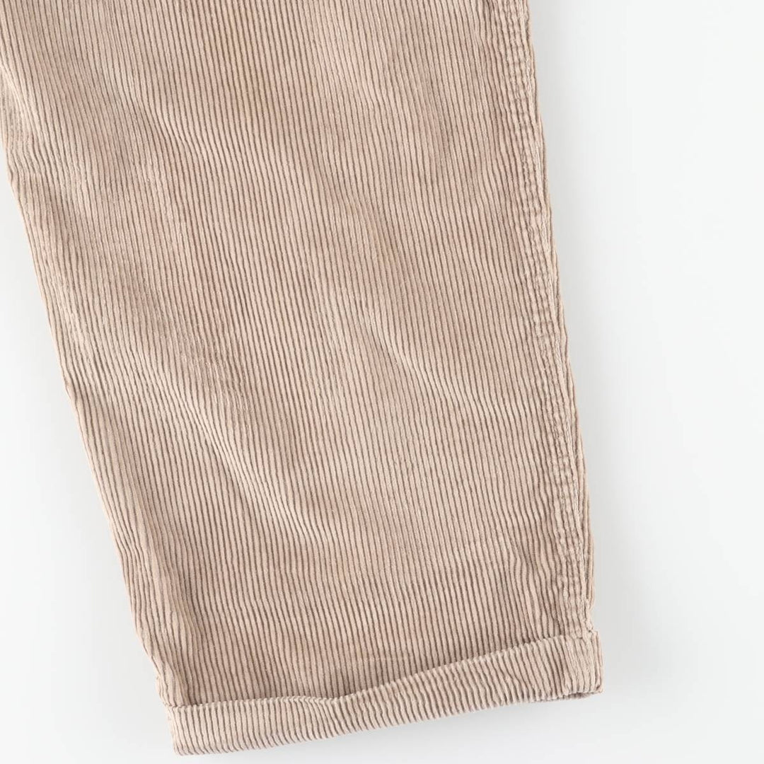 Ralph Lauren Chaps, wide ribbed, two-pleat corduroy pants, men's size W35. cotton Beige type Vintage Second Hand