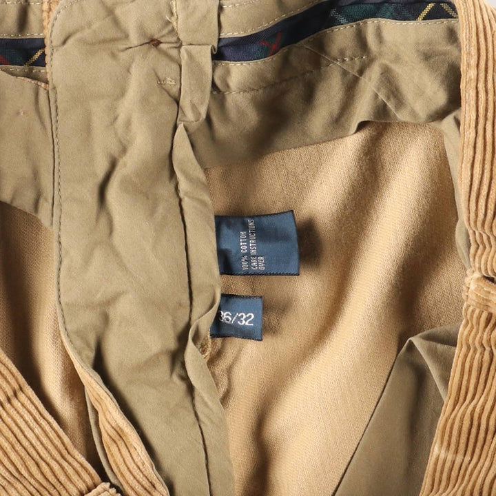 Ralph Lauren Polo by Ralph Lauren Preston Pant, wide ribbed corduroy pants, men's size W36 cotton beige type brown Vintage Second Hand