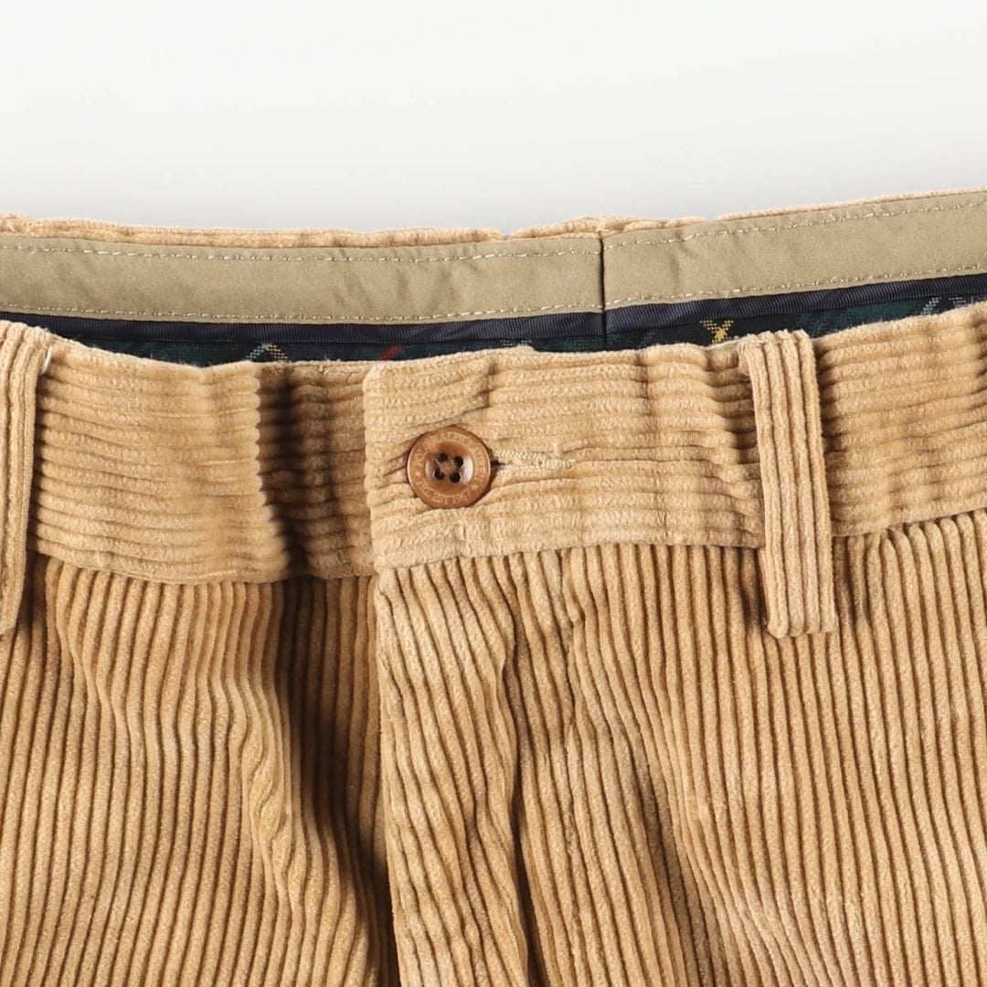 Ralph Lauren Polo by Ralph Lauren Preston Pant, wide ribbed corduroy pants, men's size W36 cotton beige type brown Vintage Second Hand
