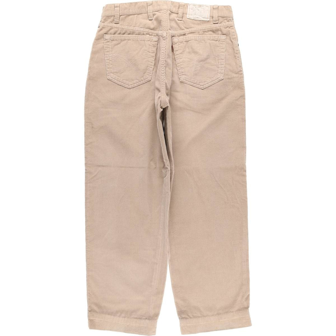 90'S Levi's SIGNATURE wide-ribbed, one-pleat corduroy pants, men's, size W34, vintage cotton Beige type Vintage Second Hand