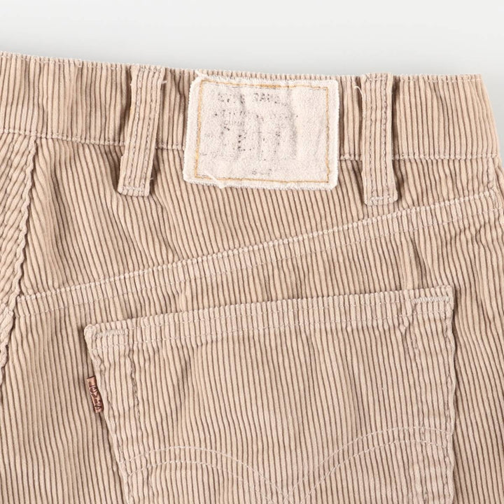 90'S Levi's SIGNATURE wide-ribbed, one-pleat corduroy pants, men's, size W34, vintage cotton Beige type Vintage Second Hand