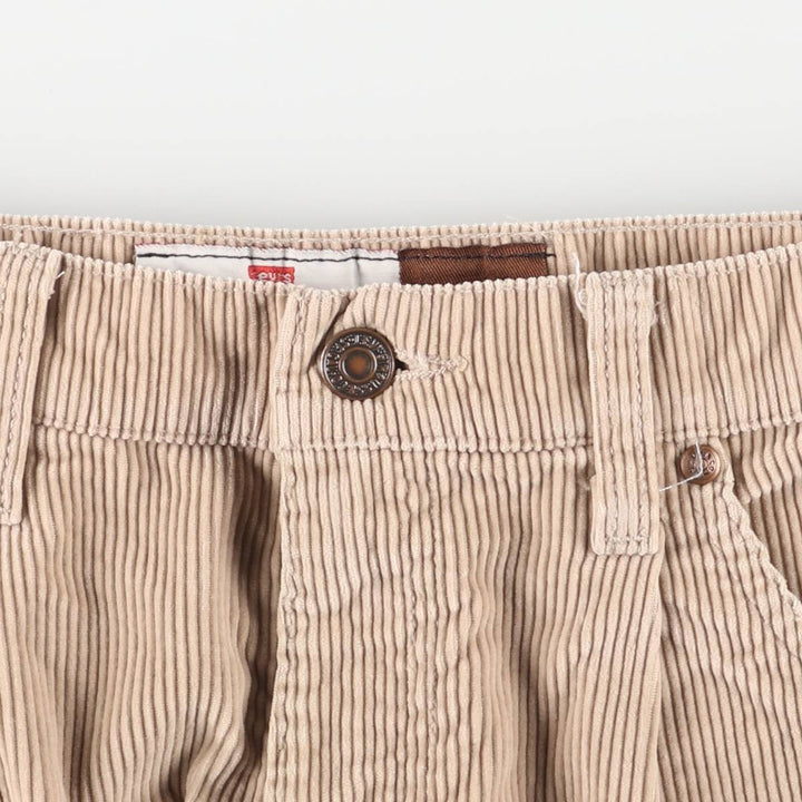 90'S Levi's SIGNATURE wide-ribbed, one-pleat corduroy pants, men's, size W34, vintage cotton Beige type Vintage Second Hand