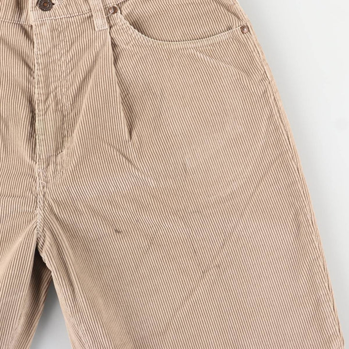 90'S Levi's SIGNATURE wide-ribbed, one-pleat corduroy pants, men's, size W34, vintage cotton Beige type Vintage Second Hand