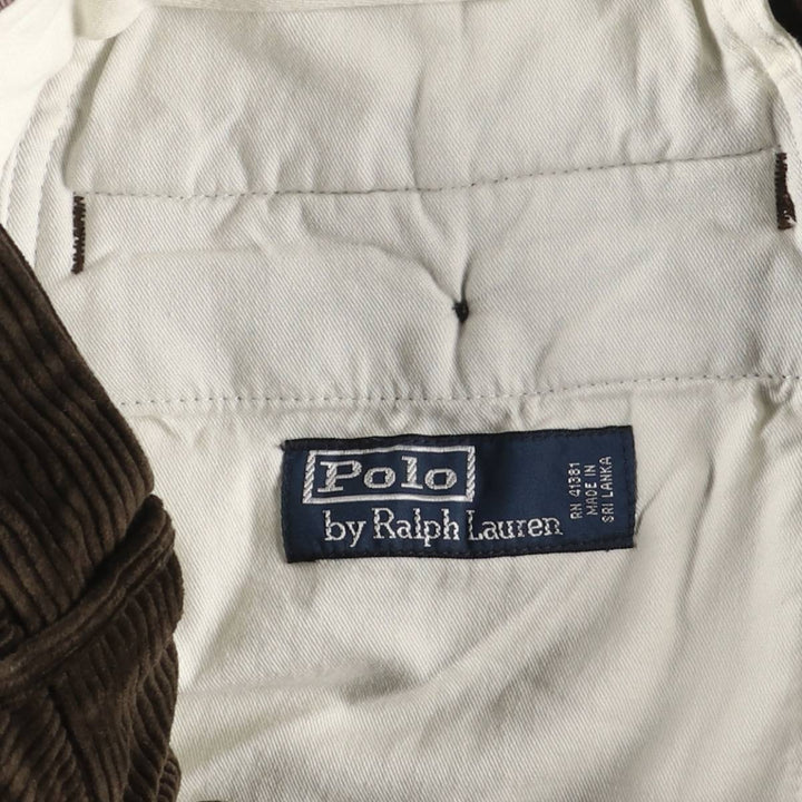 Ralph Lauren Polo by Ralph Lauren Men's Wide Ribbed Corduroy Pants, Size W35 cotton brown type Vintage Second Hand
