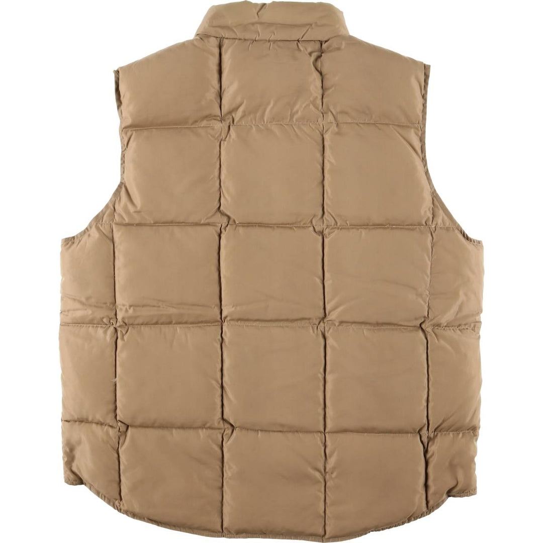 Vintage 80s-90'S Lands' End goose down vest, men's size L Nylon Beige type Vintage Second Hand
