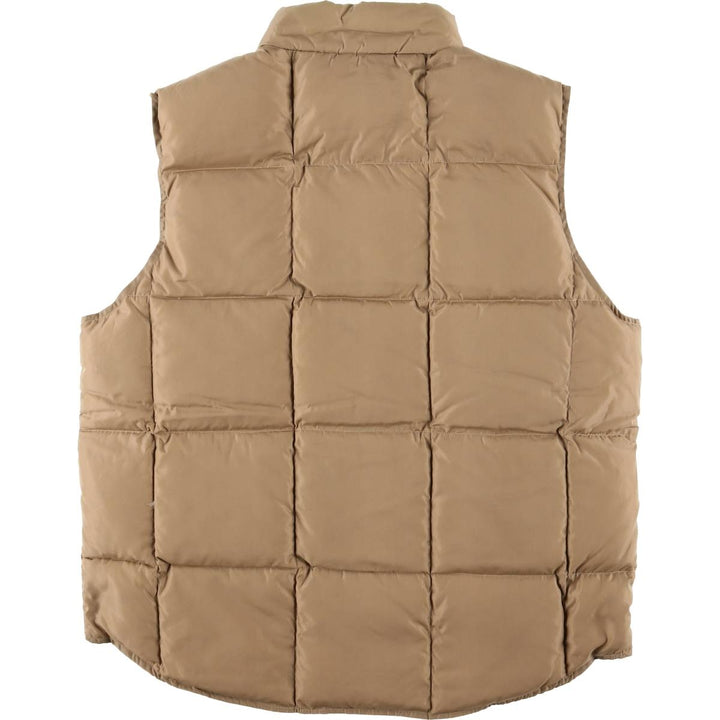 Vintage 80s-90'S Lands' End goose down vest, men's size L Nylon Beige type Vintage Second Hand