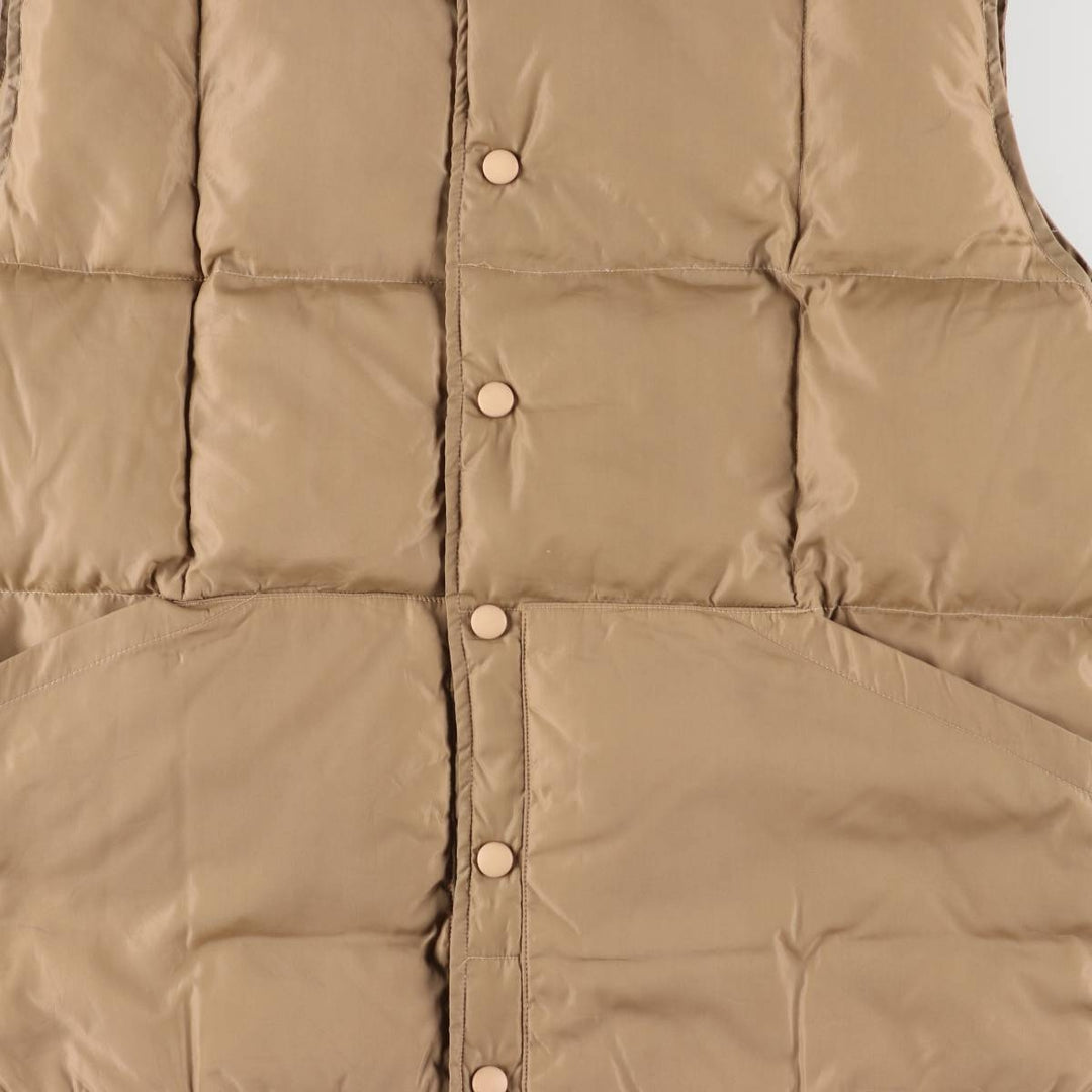 Vintage 80s-90'S Lands' End goose down vest, men's size L Nylon Beige type Vintage Second Hand