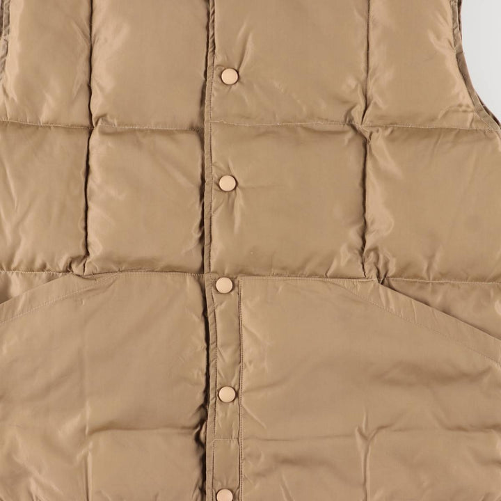 Vintage 80s-90'S Lands' End goose down vest, men's size L Nylon Beige type Vintage Second Hand