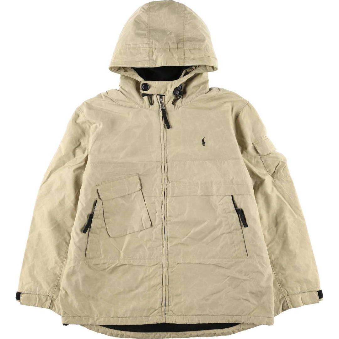Ralph Lauren POLO by Ralph Lauren padded hoodie/puffer jacket, men's size XL Nylon Beige type Vintage Second Hand