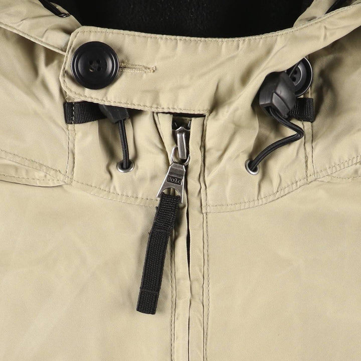 Ralph Lauren POLO by Ralph Lauren padded hoodie/puffer jacket, men's size XL Nylon Beige type Vintage Second Hand
