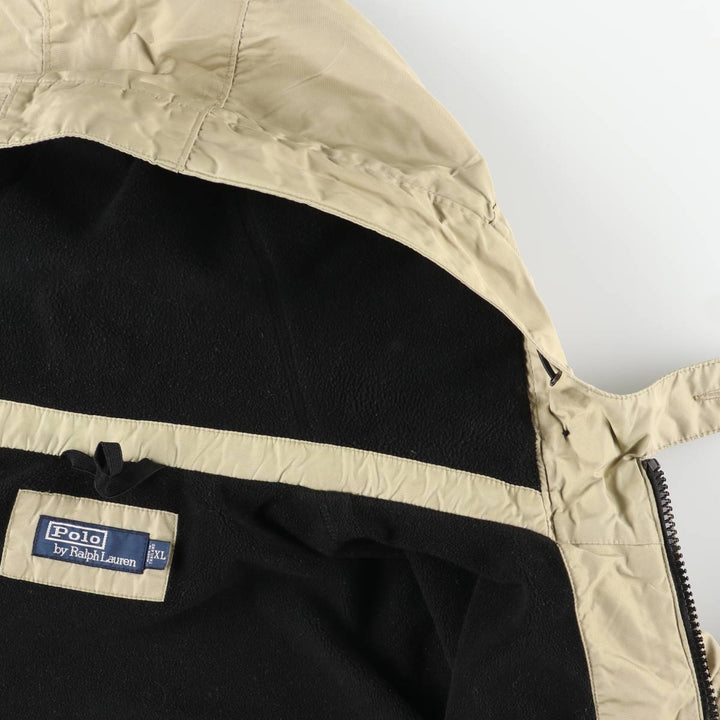 Ralph Lauren POLO by Ralph Lauren padded hoodie/puffer jacket, men's size XL Nylon Beige type Vintage Second Hand