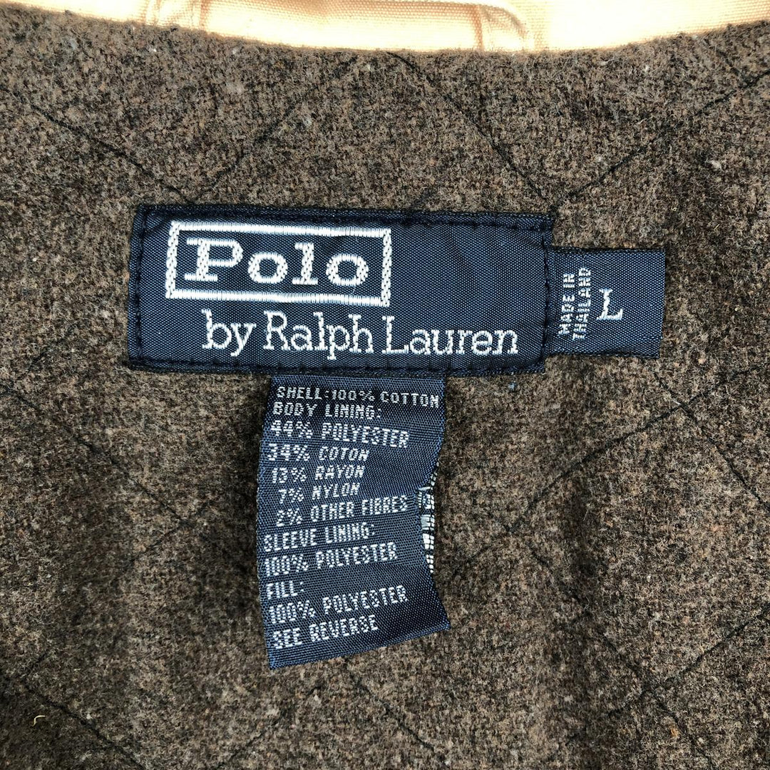 Ralph Lauren POLO by Ralph Lauren padded puffer jacket, men's size L cotton pink type Vintage Second Hand