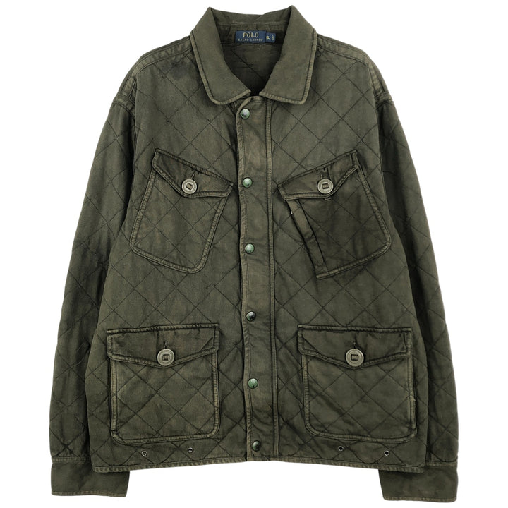 Ralph Lauren POLO RALPH LAUREN quilted puffer jacket, men's size XL cotton Khaki type Vintage Second Hand