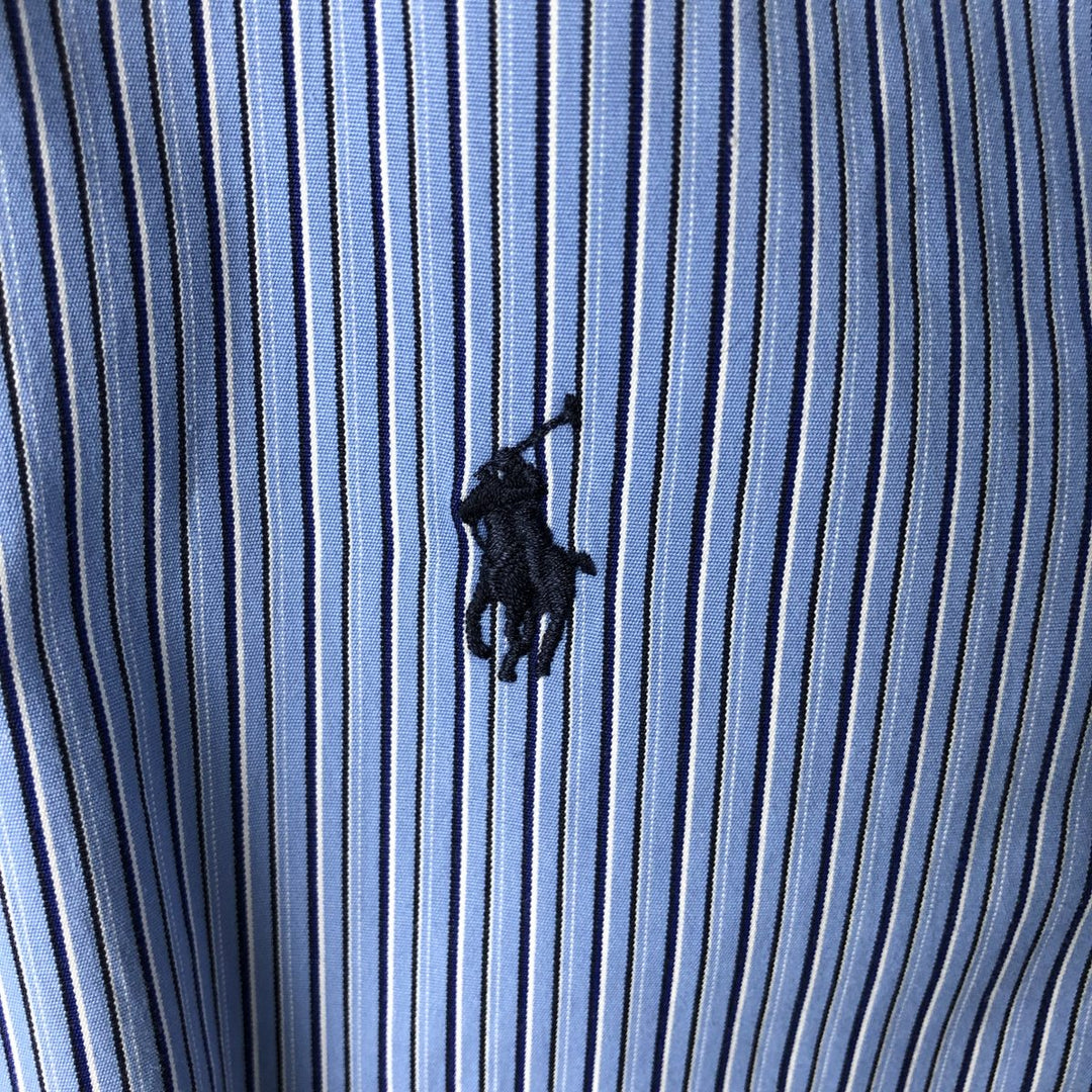 Ralph Lauren Classic Fit Long Sleeve Button Down Striped Shirt Men's XL cotton Blue type light blue Vintage Second Hand