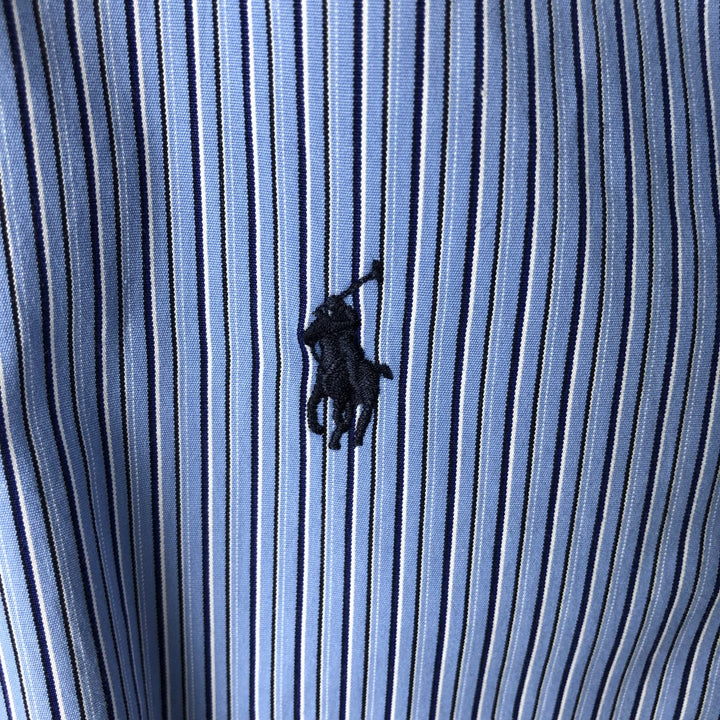 Ralph Lauren Classic Fit Long Sleeve Button Down Striped Shirt Men's XL cotton Blue type light blue Vintage Second Hand