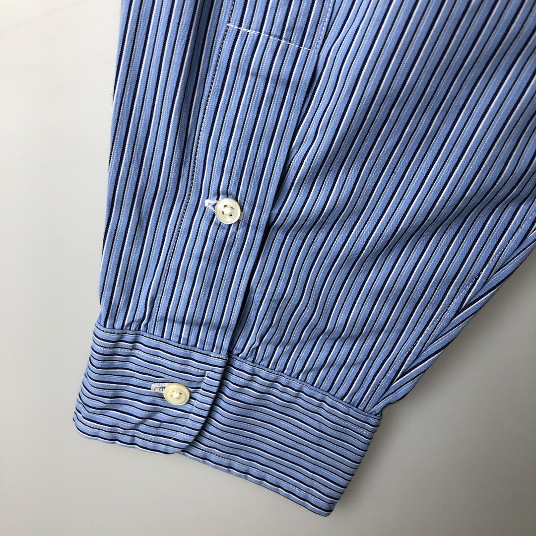 Ralph Lauren Classic Fit Long Sleeve Button Down Striped Shirt Men's XL cotton Blue type light blue Vintage Second Hand