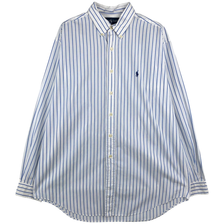 Ralph Lauren YARMOUTH Long Sleeve Button-Down Striped Shirt, Men's XL cotton white type Vintage Second Hand