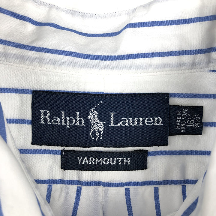 Ralph Lauren YARMOUTH Long Sleeve Button-Down Striped Shirt, Men's XL cotton white type Vintage Second Hand