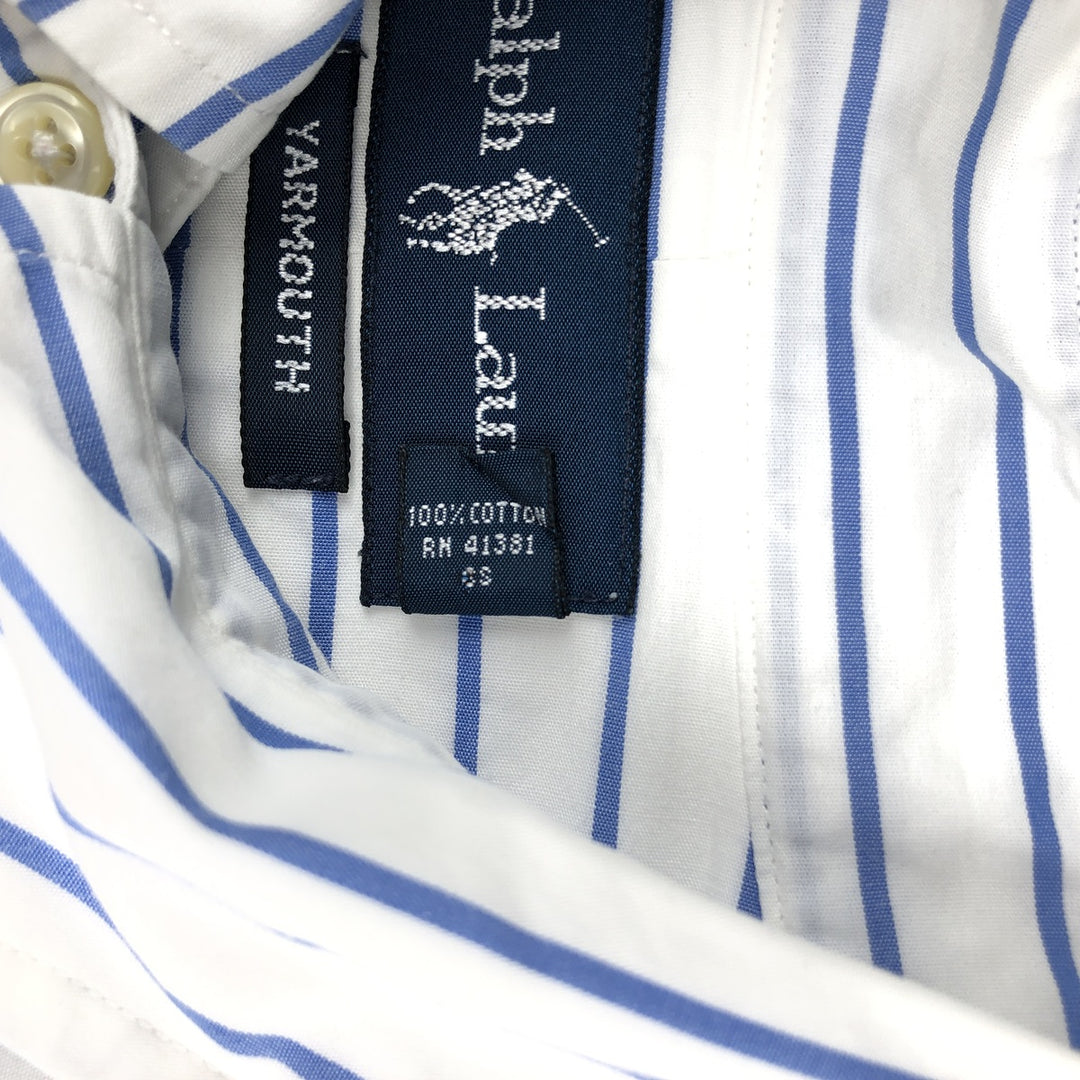 Ralph Lauren YARMOUTH Long Sleeve Button-Down Striped Shirt, Men's XL cotton white type Vintage Second Hand